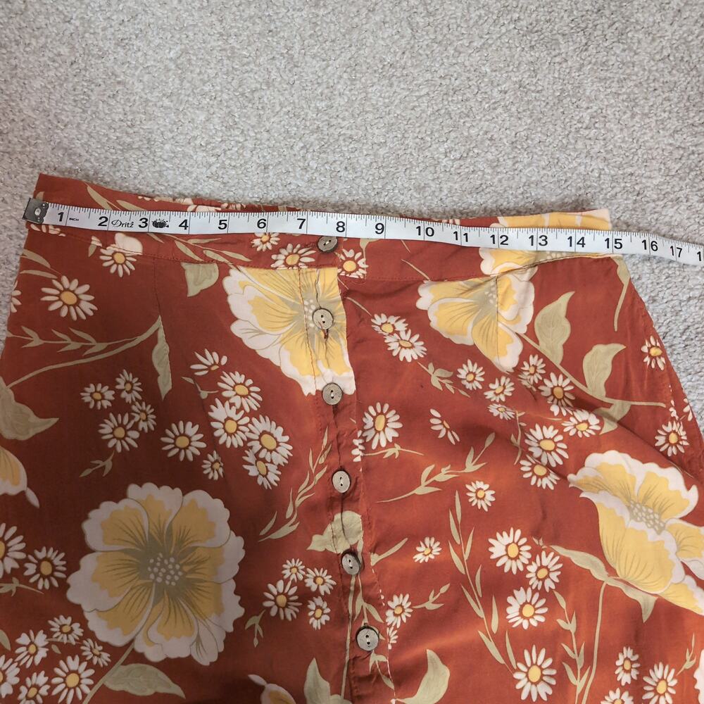 Floral Button-Front Maxi Skirt Boho Designer - Picture 4 of 5